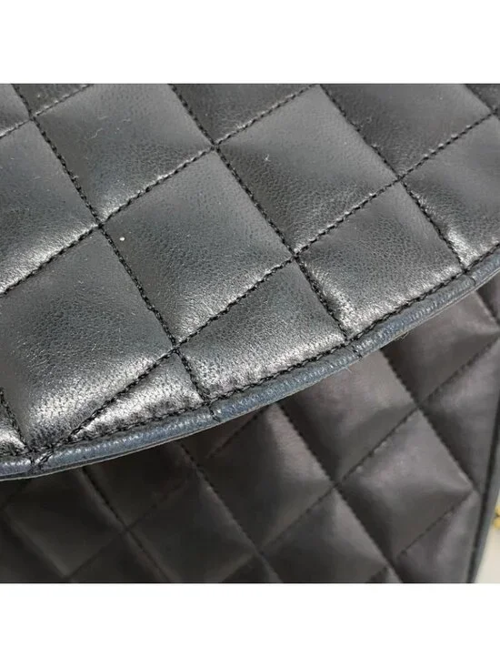 Chanel Shoulder Bag Quilted Lambskin Black Gold - Picture 8 of 10